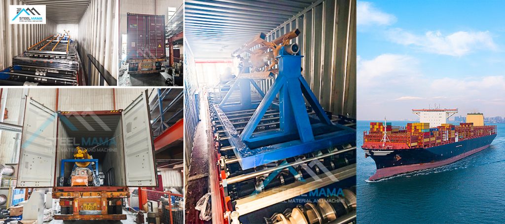 Contenedor de carga de máquina formadora de rollos de techo de metal de México
