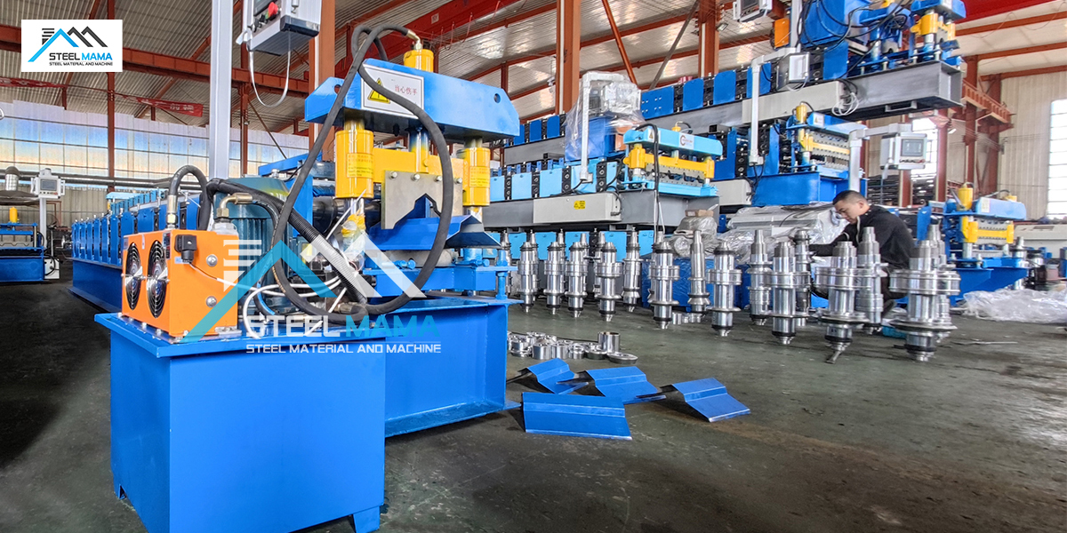 Máquina formadora de rollos de techo de cumbrera